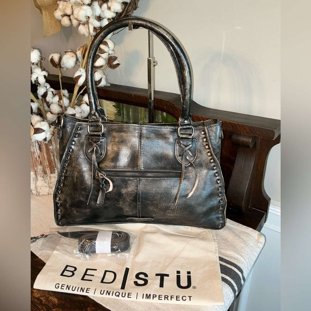 Bed Stu Black Leather Shoulder Bag-Like New